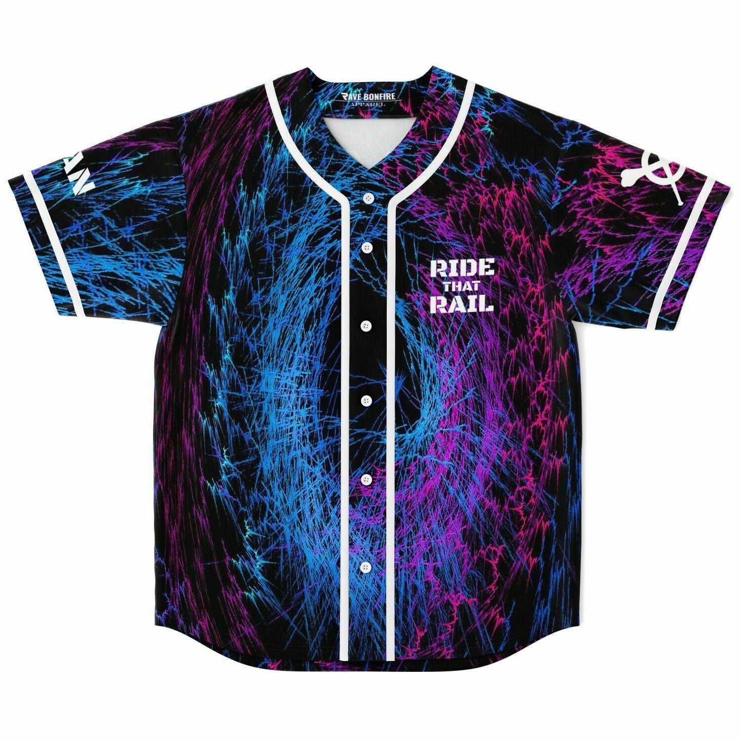 Kayzo Black Swirling Neon Rave Baseball Jersey