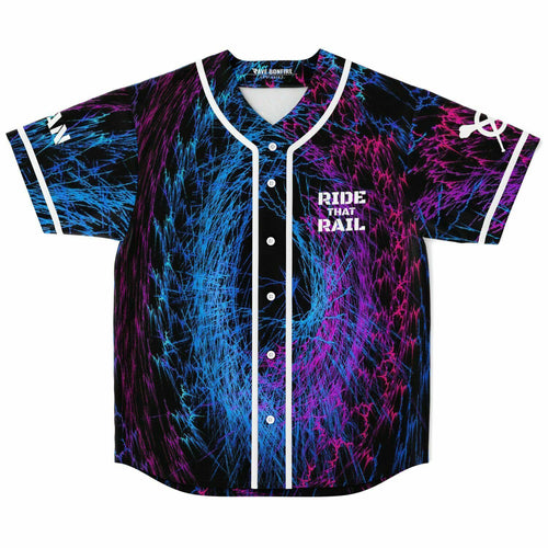 Kayzo Black Swirling Neon Rave Baseball Jersey