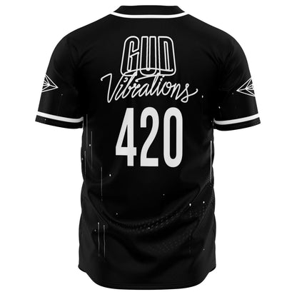 Slander Black Minimal Rave Baseball Jersey