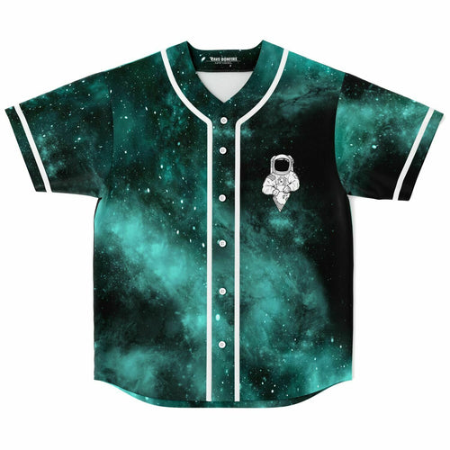 Teal Green Black Galaxy Rave Baseball Jersey
