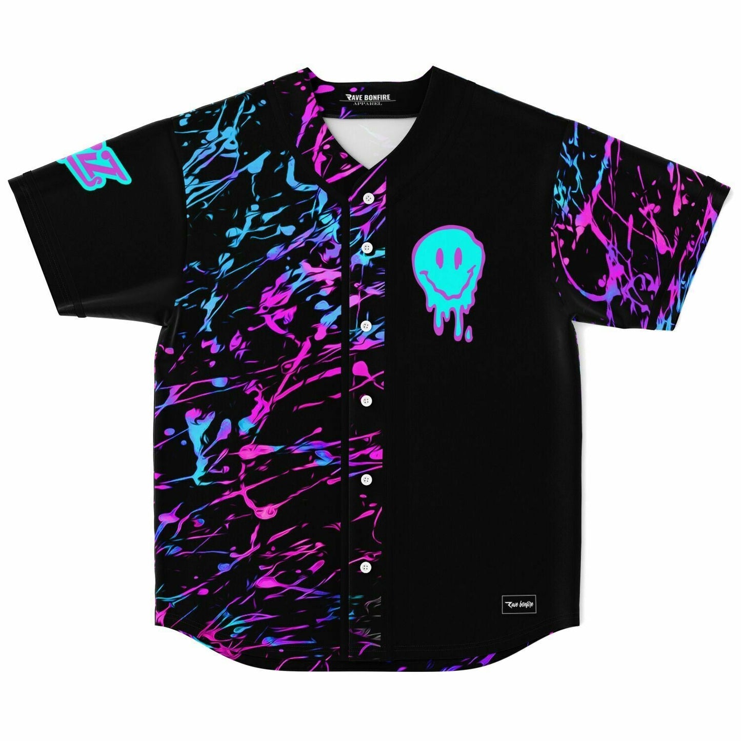 GRiZ Black Dripping Melting Rave Baseball Jersey