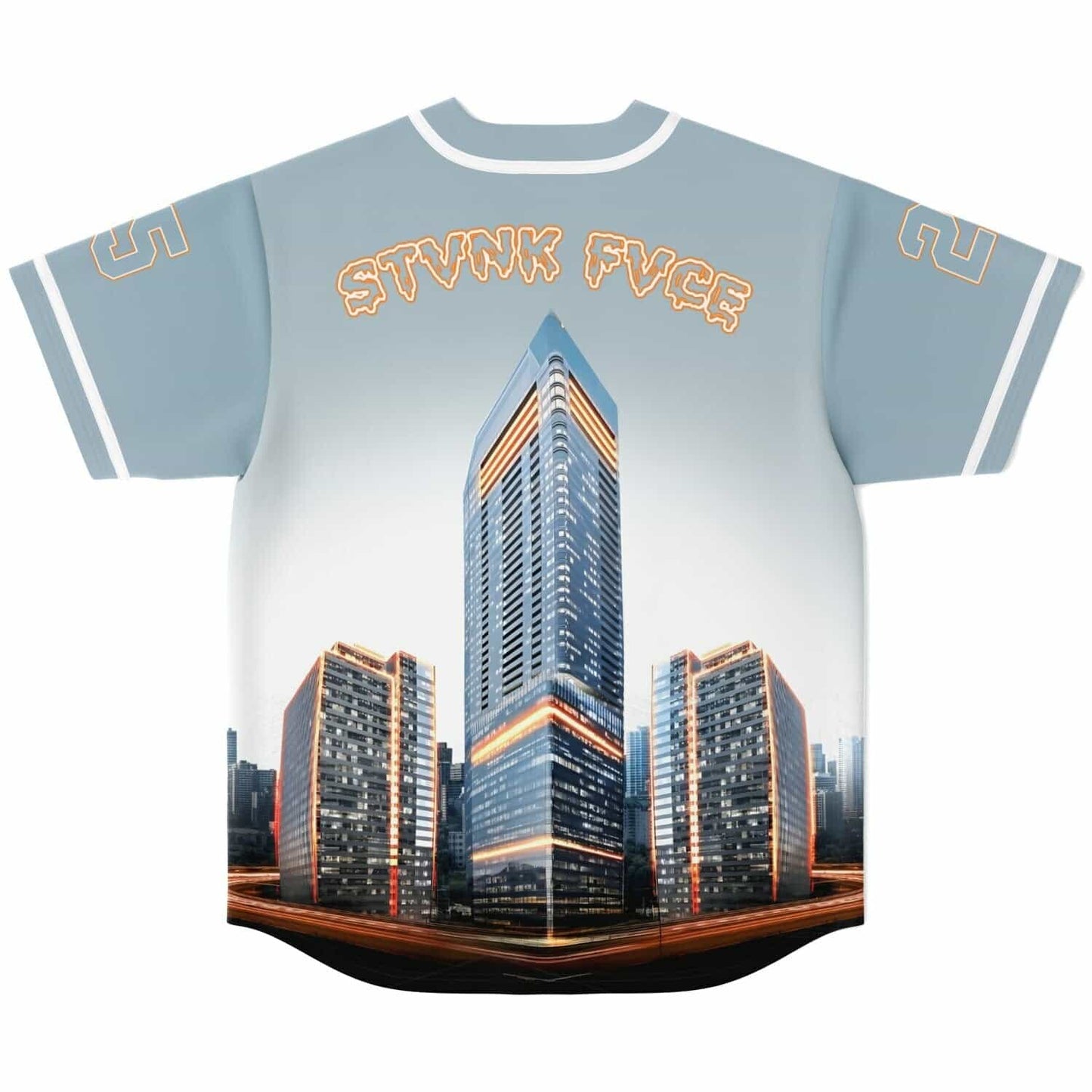 Light Blue Outlined Tech Rave Baseball Jersey