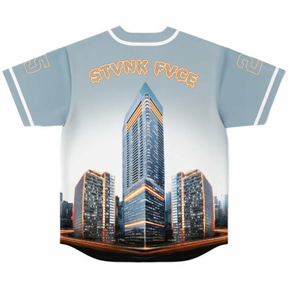 Light Blue Outlined Tech Rave Baseball Jersey