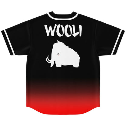 Wooli Black Red White Woolly Rave Baseball Jersey