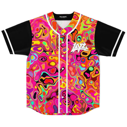 LAYZ Hot Pink Liquid Melting Rave Baseball Jersey