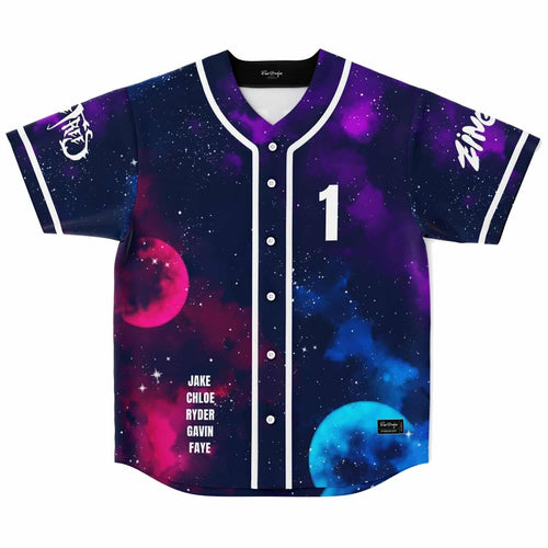 Subtronics Navy Purple Outer Space Rave Baseball Jersey