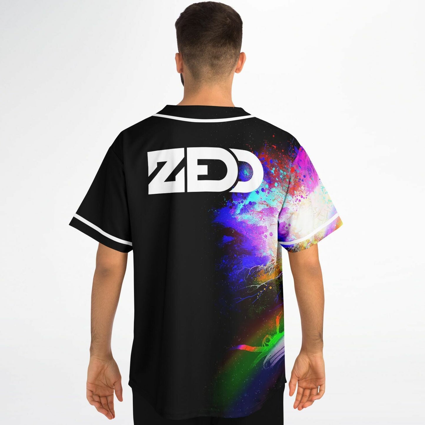 Zedd Black Explosive Colorful Rave Baseball Jersey