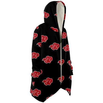 Black Repeating Red Rave Cloak