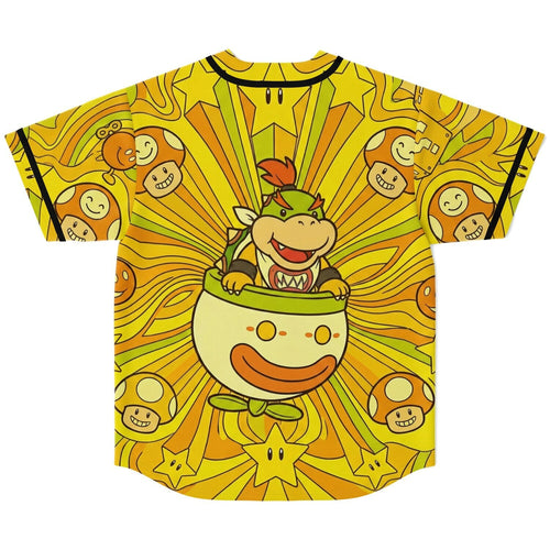 Bright Yellow Bowser Jr Rave Baseball Jersey