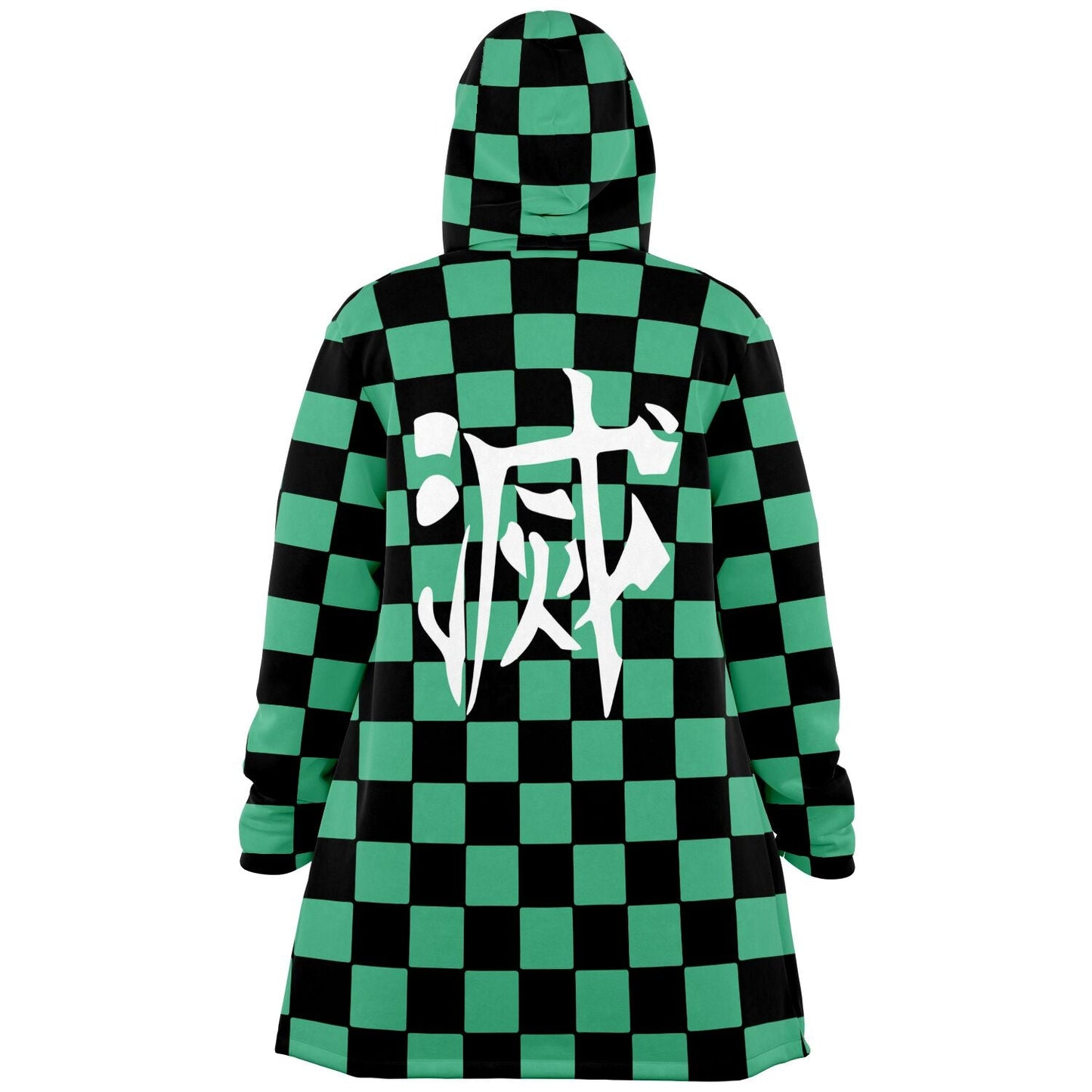 Teal Green Black Checkered Rave Cloak