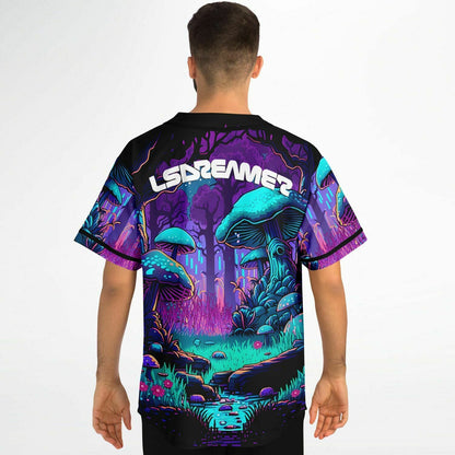 LSDREAM Purple Psychedelic Glowing Rave Baseball Jersey