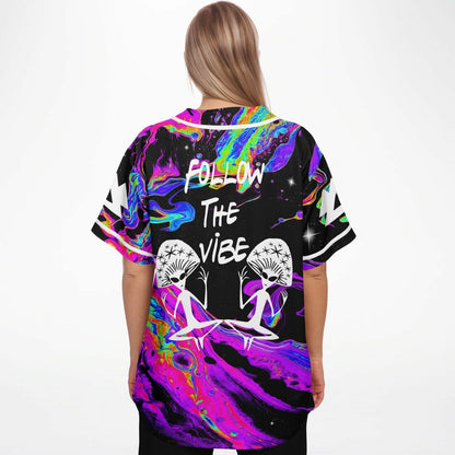 LSDREAM Black Trippy Liquid Rave Baseball Jersey