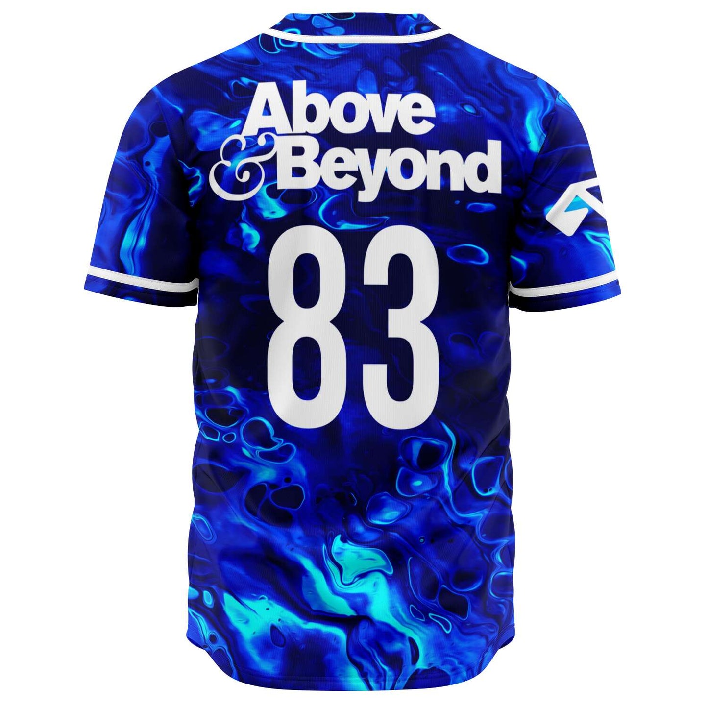 Above & Beyond Royal Blue Glowing Liquid Rave Baseball Jersey