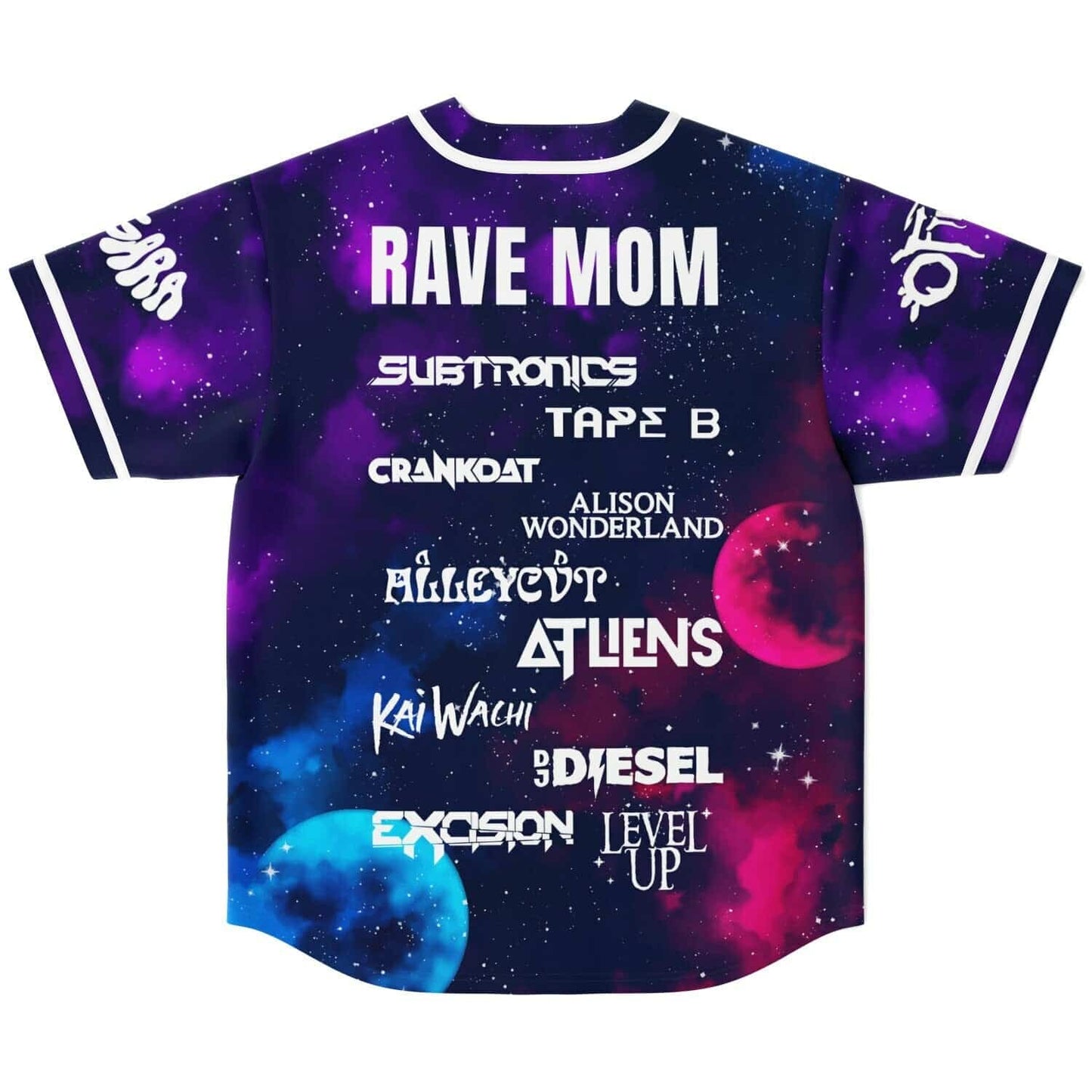 Subtronics Navy Purple Outer Space Rave Baseball Jersey