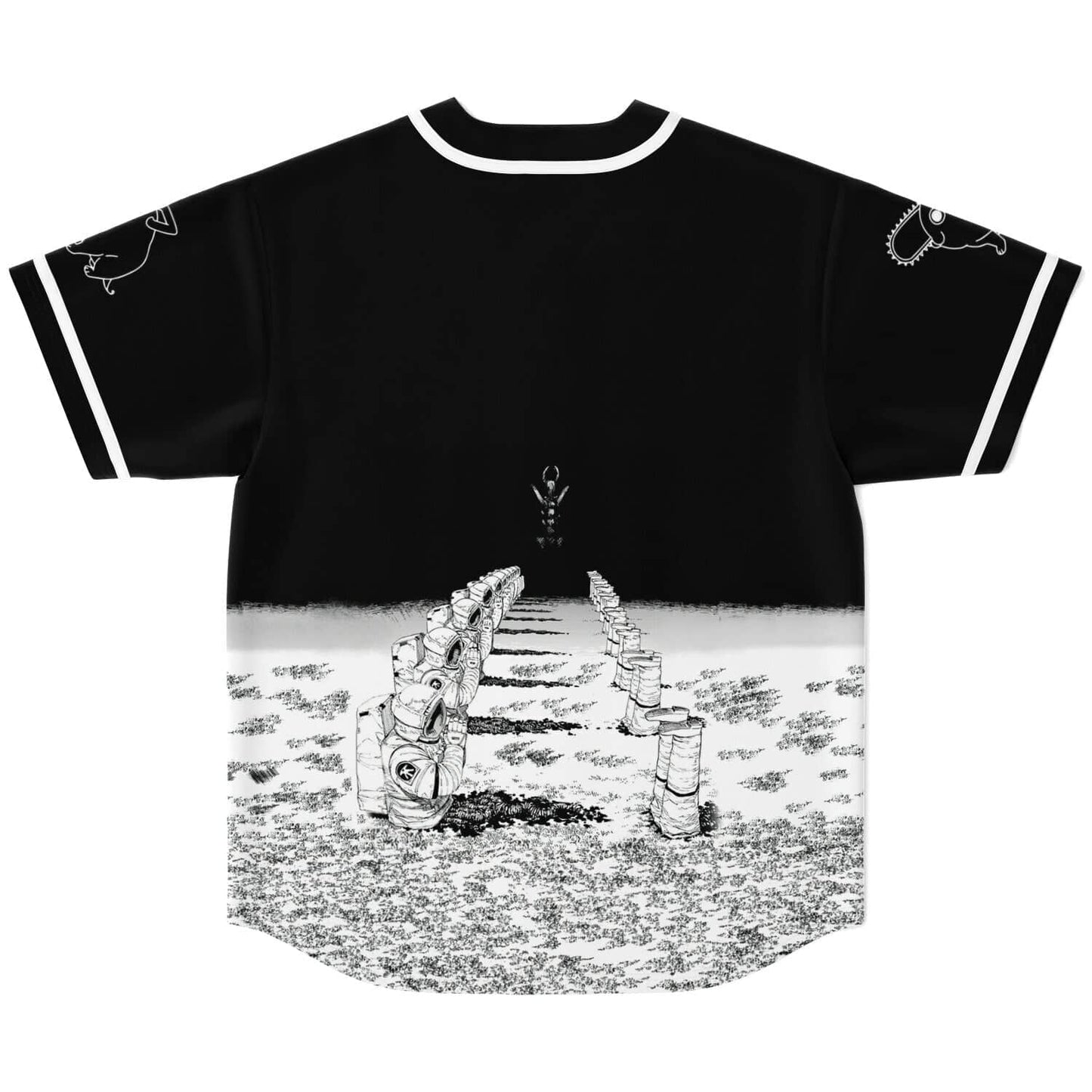 Black Line Art Rave Baseball Jersey