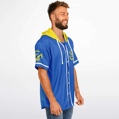 Zedd Royal Blue Yellow Saiyan Rave Hooded Baseball Jersey