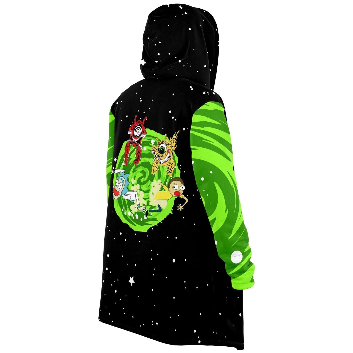 Black Green Swirling Rave Cloak