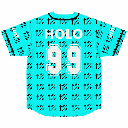 Bright Turquoise Repeating Monogram Rave Baseball Jersey