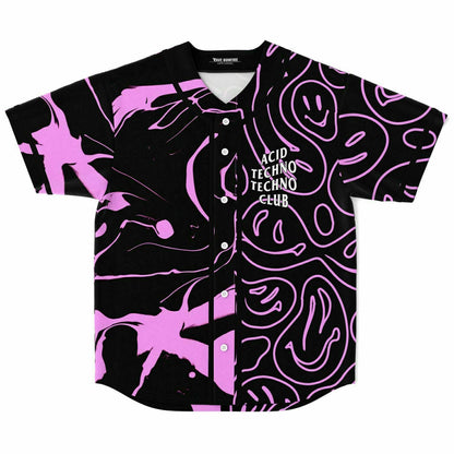 Black Pink Split Rave Baseball Jersey