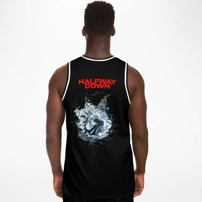 Slander Black Wordmark Above Rave Basketball Jersey