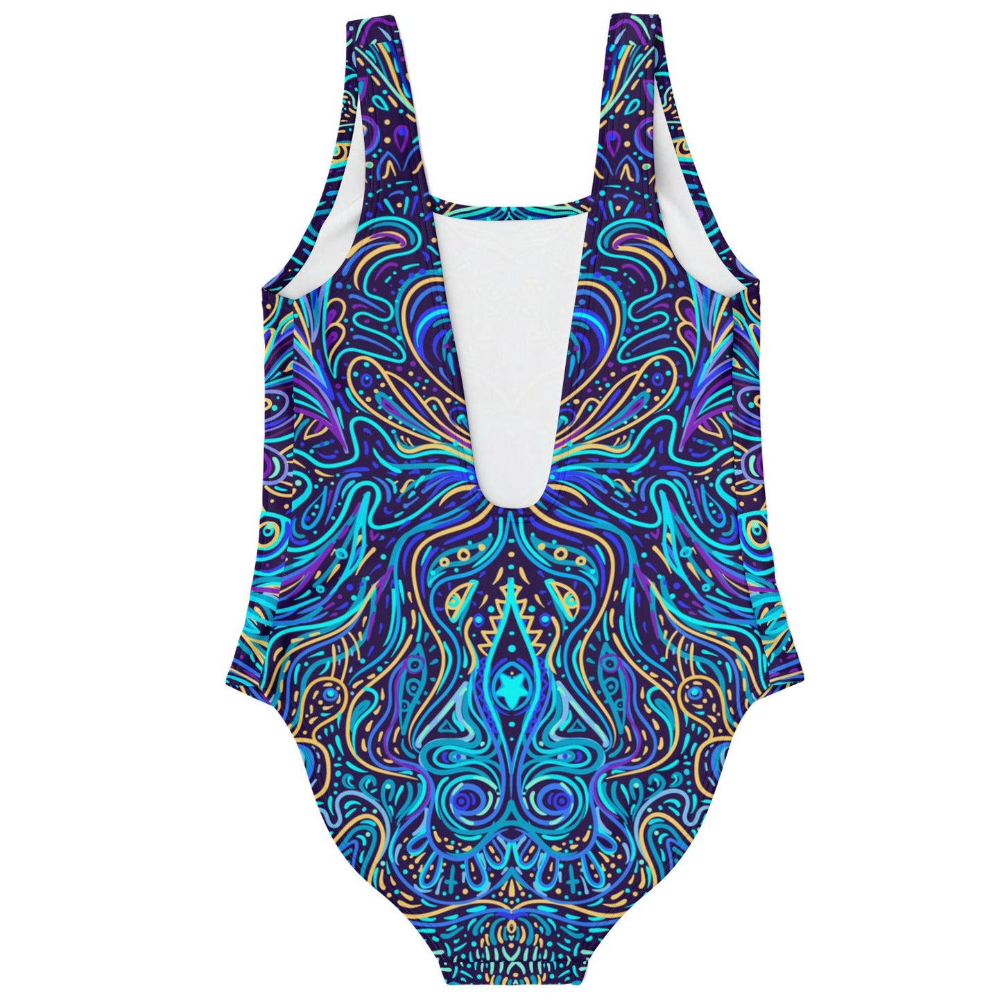 Deep Navy Symmetrical Psychedelic Rave Swimsuit