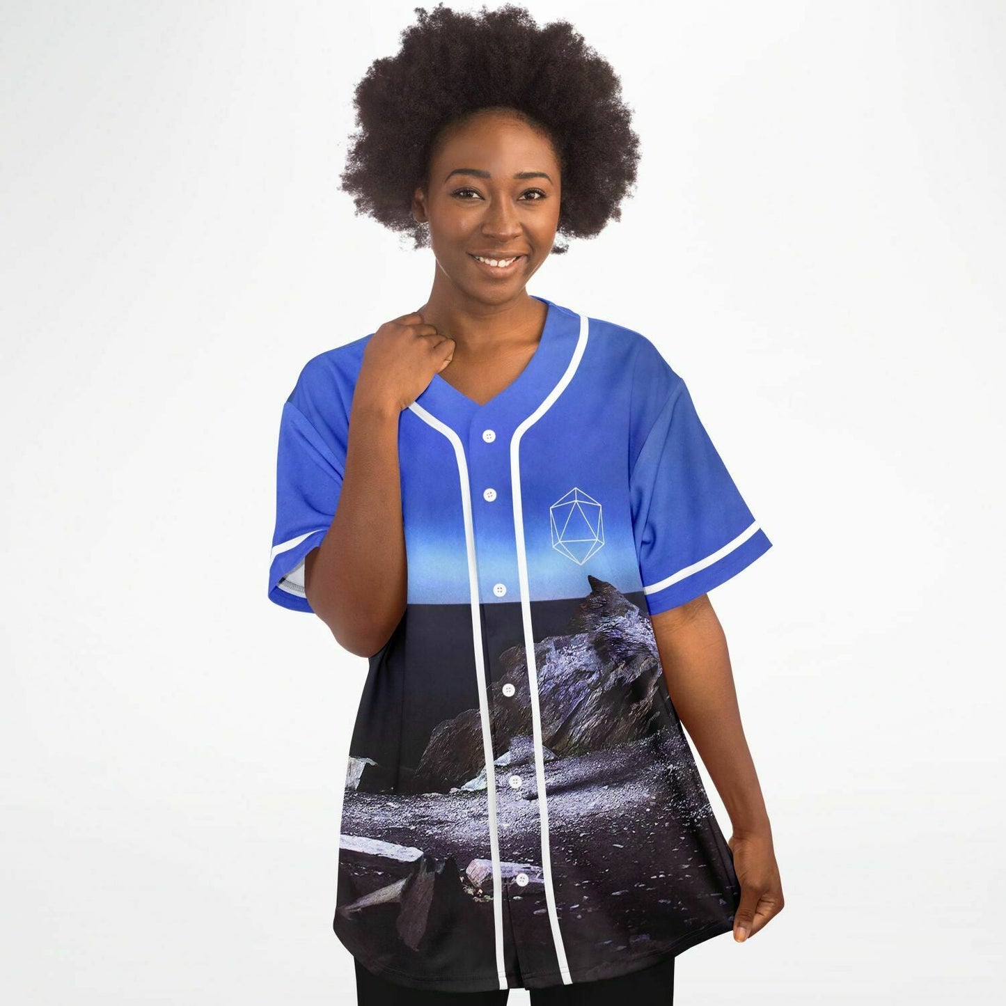 ODESZA Bright Blue Photographic Beach Rave Baseball Jersey