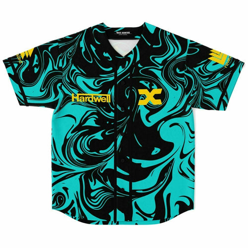Hardwell Teal Liquid Marble Rave Baseball Jersey