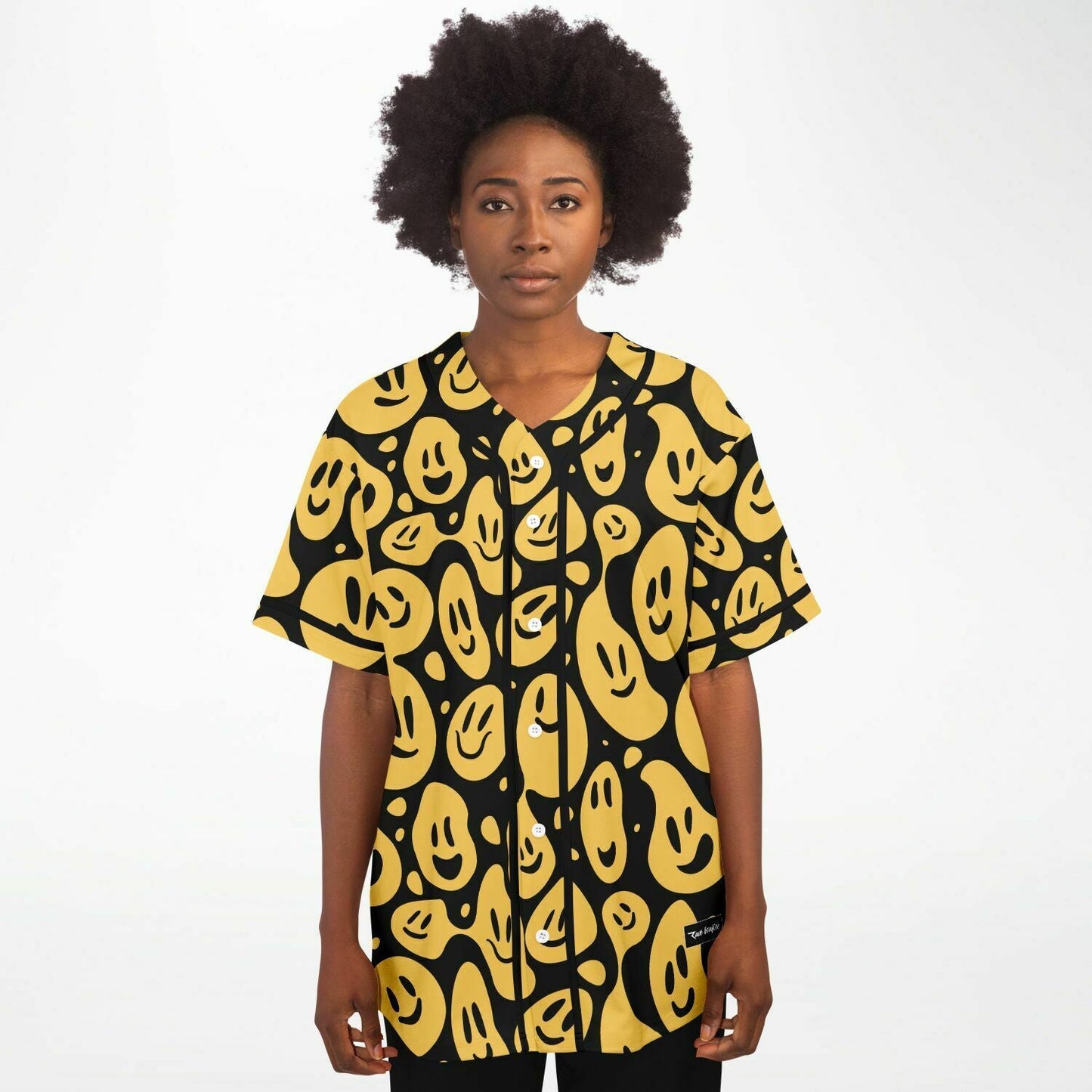 Black Trippy Melting Rave Baseball Jersey