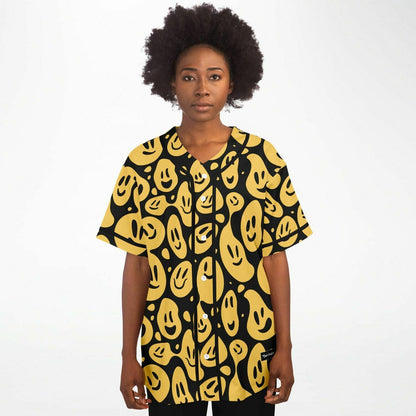 Black Trippy Melting Rave Baseball Jersey