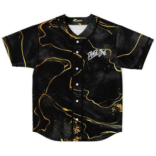 PhaseOne Black Charcoal Marble Rave Baseball Jersey