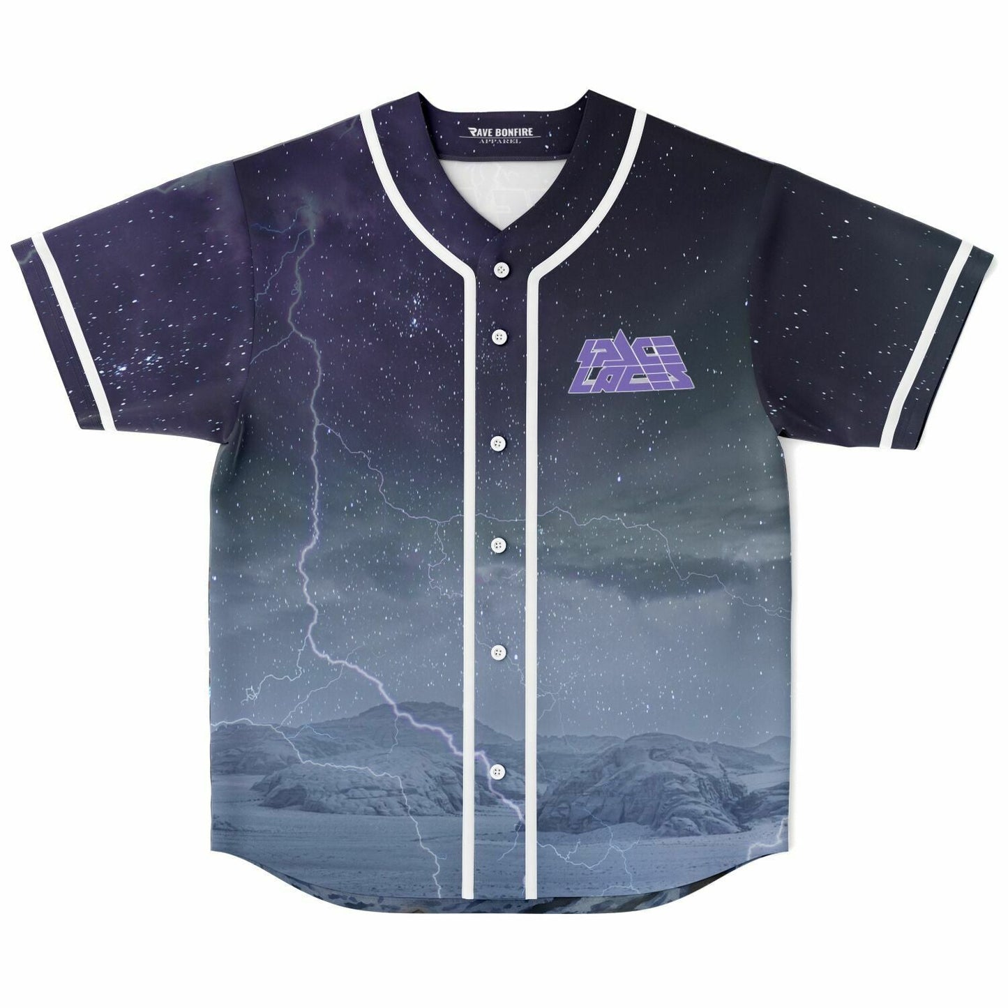 Space Laces Dark Navy Rave Baseball Jersey