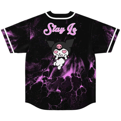 Black Cute Cartoon Rave Baseball Jersey