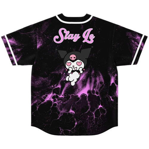 Black Cute Cartoon Rave Baseball Jersey