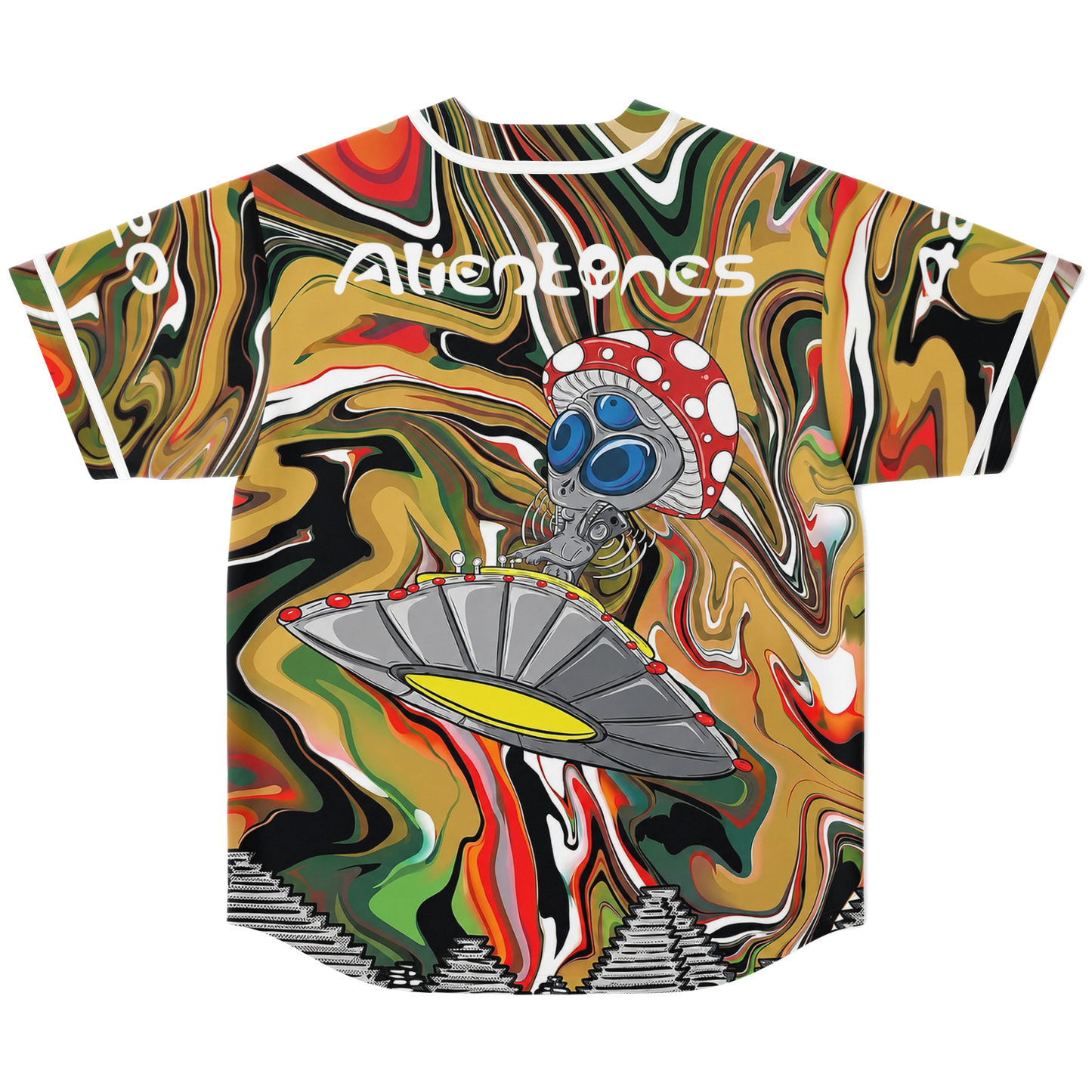 Olive Liquid Marble Rave Baseball Jersey