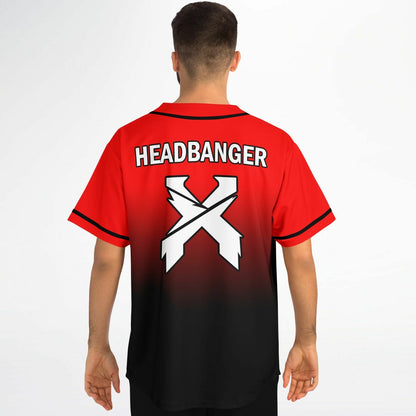 Excision Red Black Crossed X Rave Baseball Jersey