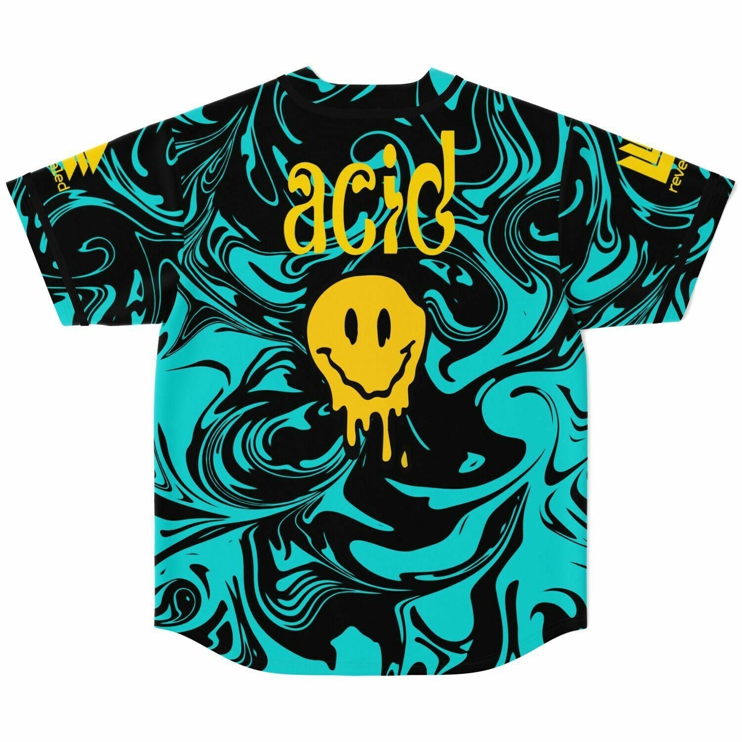 Hardwell Teal Liquid Marble Rave Baseball Jersey
