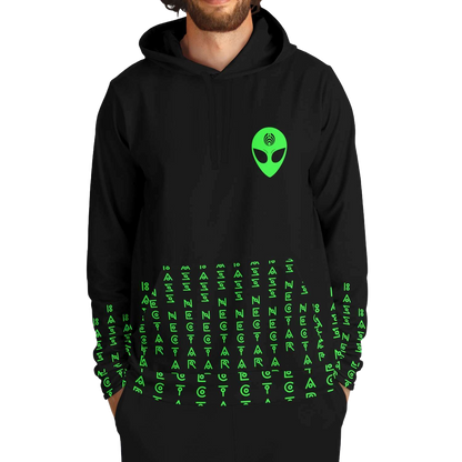 Basshead Green Alien Glyph Rave Hoodie