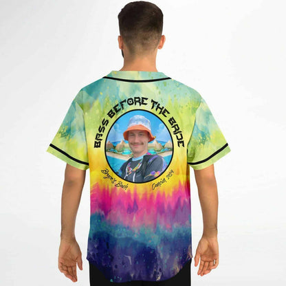 Watercolor Rainbow Tie Dye Rave Baseball Jersey