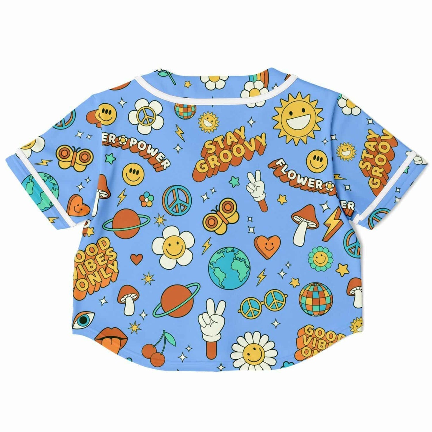 Stay Groovy Cropped Baseball Jersey