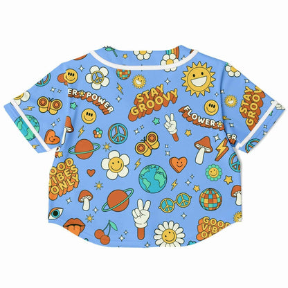 Stay Groovy Cropped Baseball Jersey
