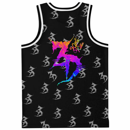 Zeds Dead Black Rainbow Tie Rave Basketball Jersey