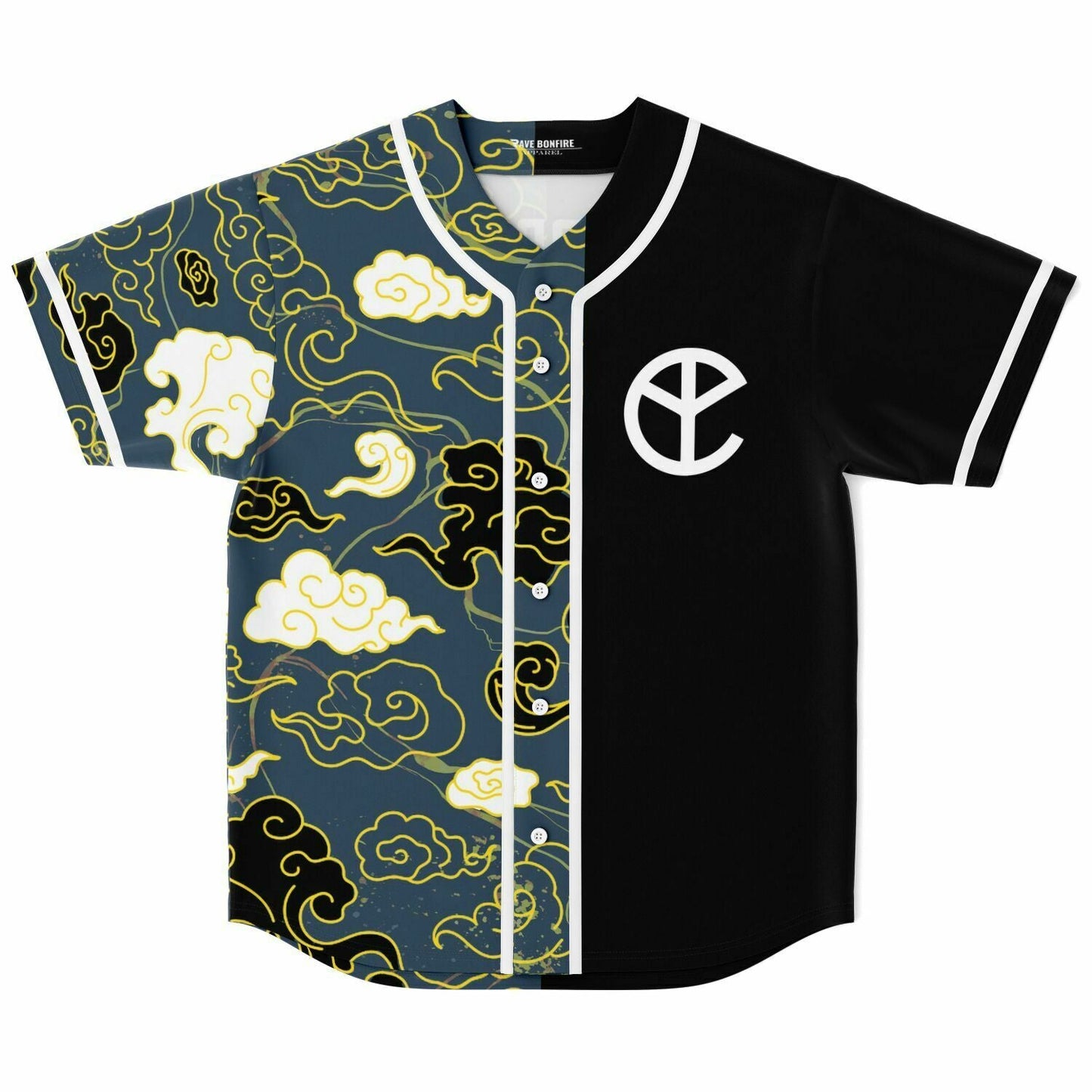 Yellow Claw Black Dark Japanese Swirling Rave Baseball Jersey