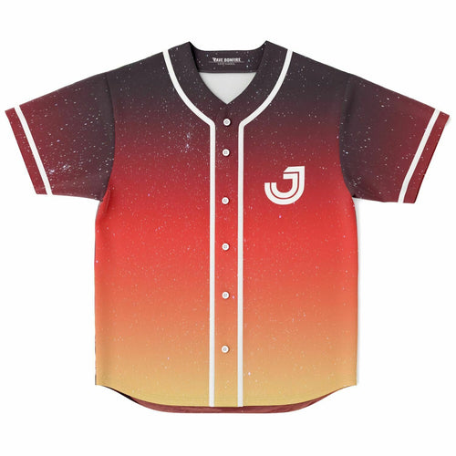 Jeffrey Sutorius Deep Maroon Sunset Rave Baseball Jersey