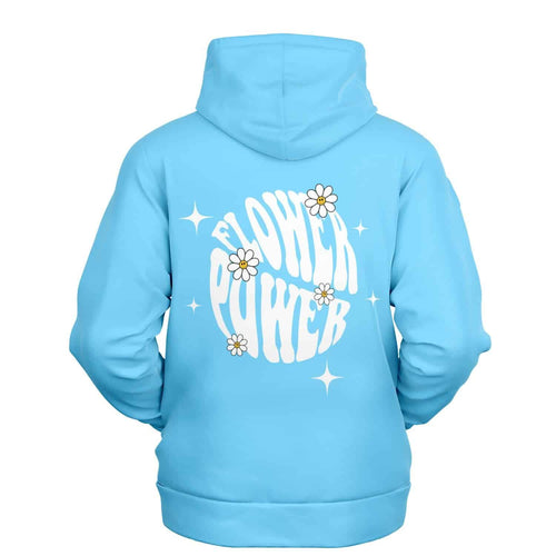 Flower Power Retro Daisy Blue Rave Hoodie