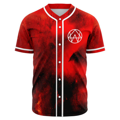 Bright Red Galaxy Rave Baseball Jersey
