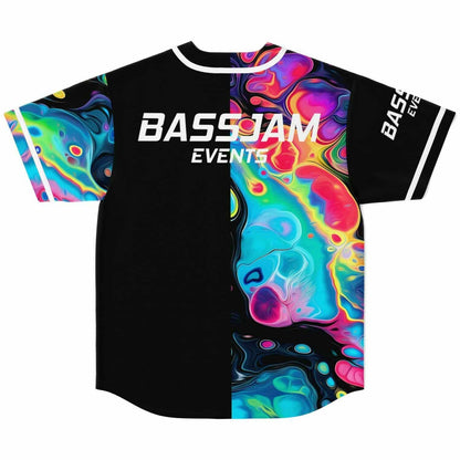 Black Abstract Liquid Rave Baseball Jersey