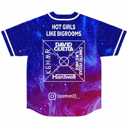 David Guetta Deep Blue Galaxy Rave Baseball Jersey