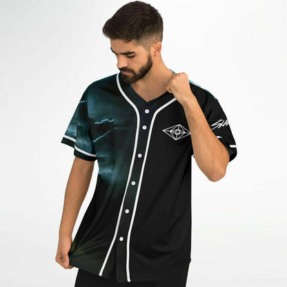 Slander Black Dark Stormy Rave Baseball Jersey