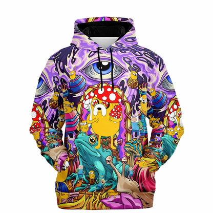 Purple Trippy Cartoon Collage Rave Hoodie
