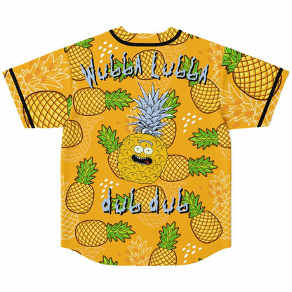 Mustard Yellow Repeating Pineapple Rave Baseball Jersey